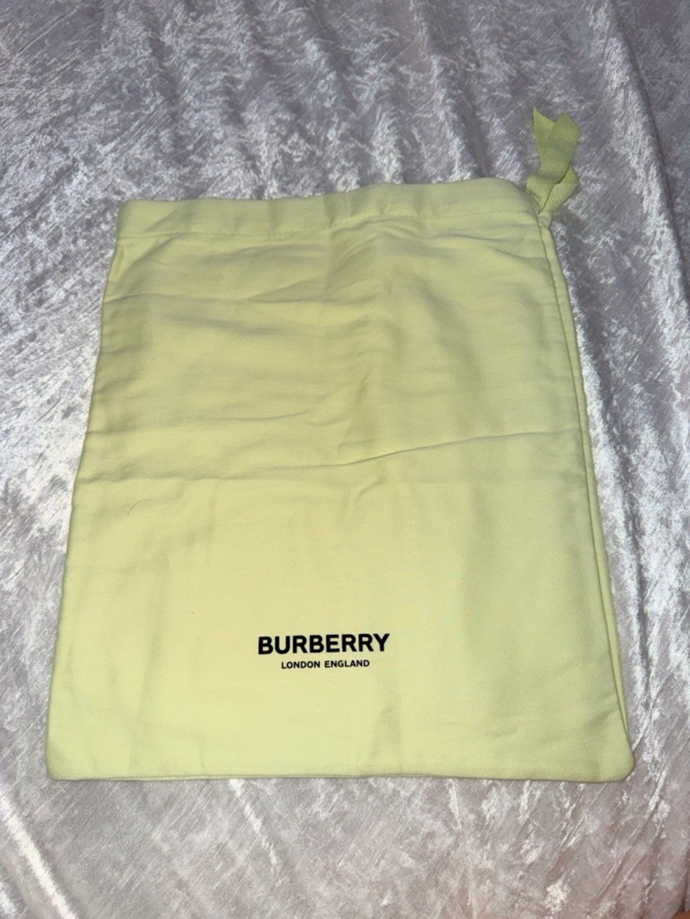 Burberry Pale Yellow Drawstring Dust Bag 12X15